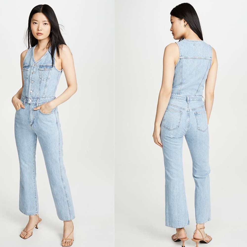 Agolde Blue Blanca 70's Denim Jumpsuit | Light Blue Denim One Piece | Sz. 10